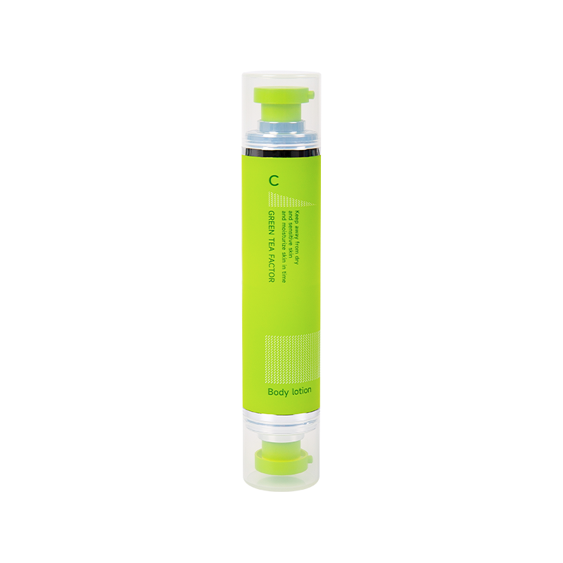 Bouteille de lotion à pompe sans air à tête double 