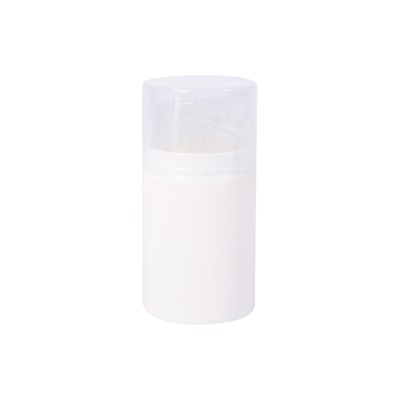 Bouteille de lotion de pompe à vide en plastique blanc pur 