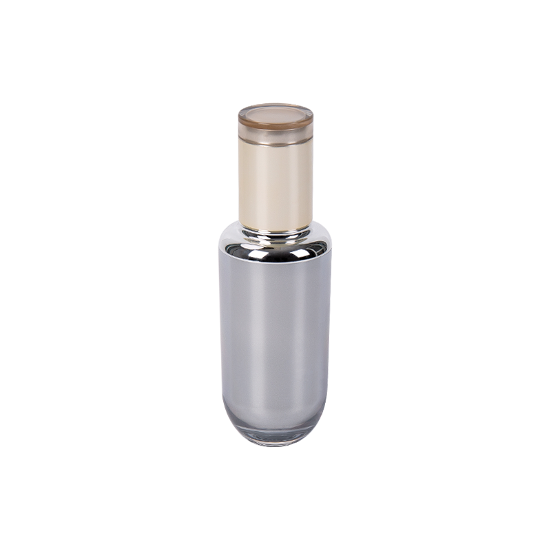 Bouteille de lotion cylindrique vif en argent 