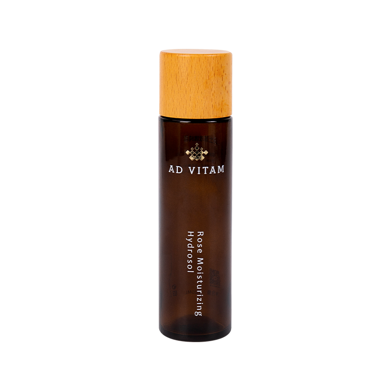 Bouteille de toner de capuche de texture en bois en verre teinté