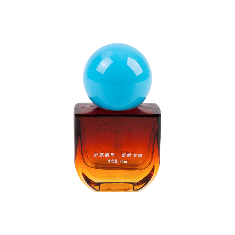 Bouteille en verre ambrée de 30 ml avec bonnet de lib au ciel