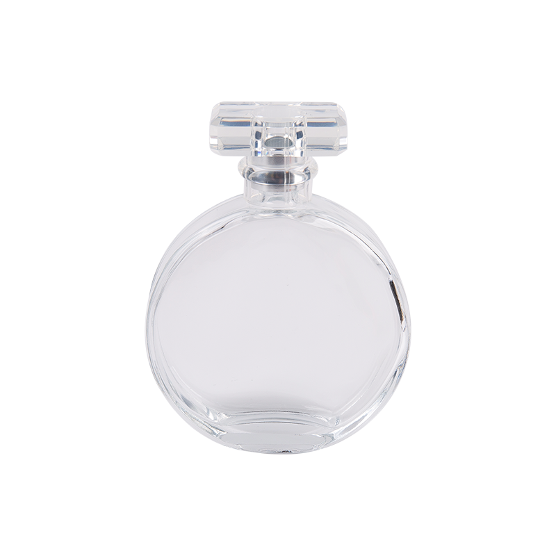 Flotte de pulvérisation de parfum en verre à forme ronde plate