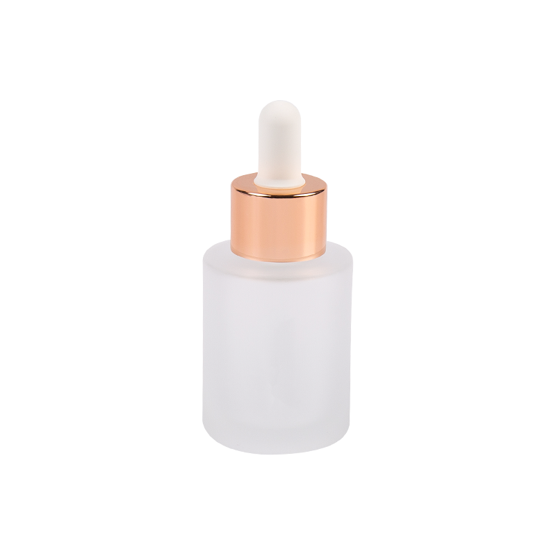 Bouteille à huile essentielle en verre givré de 30 ml