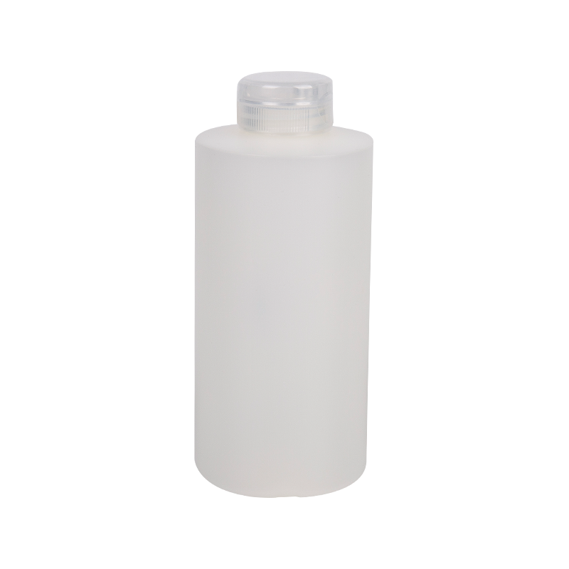 Bouteille ronde HDPE de 250 ml avec capuchon à vis transparent